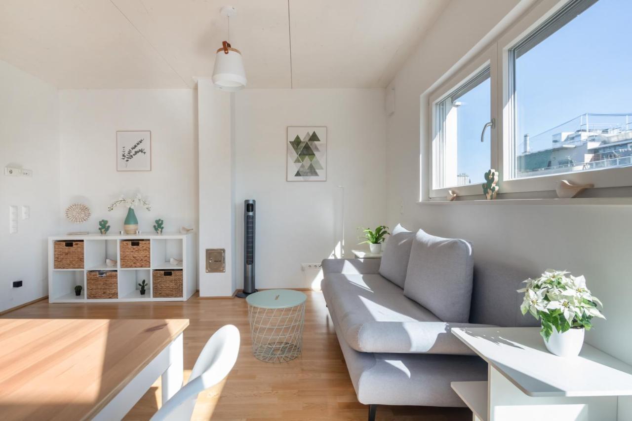 Helles, Neues Dg Apartment Mit Blick Zum Donauturm فيينا المظهر الخارجي الصورة